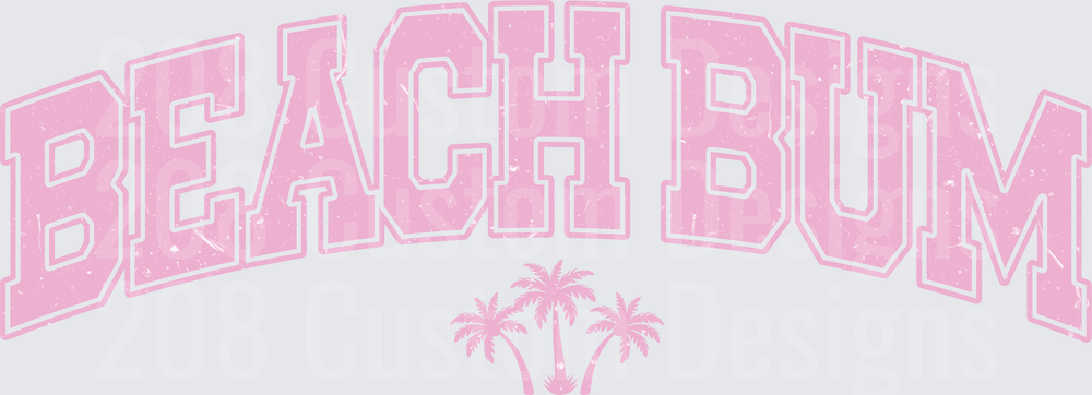 Beach Bum Pink Palm Tree Typography Design