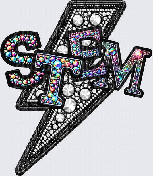 Rhinestone Bling STEM Lightning Bolt