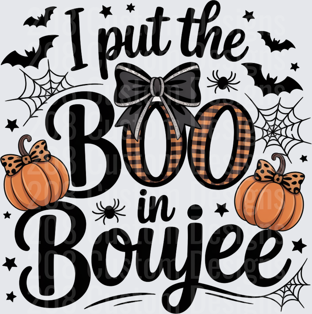 I Put the BOO in Boujee Halloween Pumpkins Bats Design