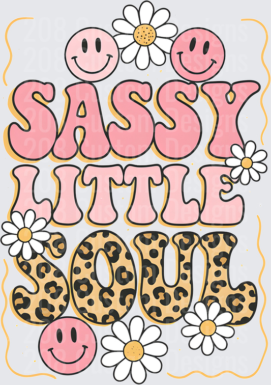 Sassy Little Soul Pink Smiley Face Leopard Print Daisy Flowers