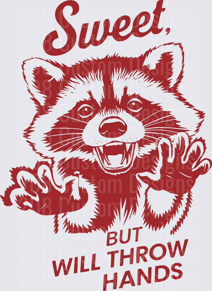 Sweet But Will Throw Hands Angry Raccoon with Claws