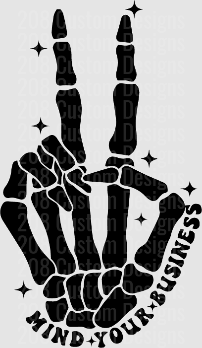 Skeleton Hand Peace Sign