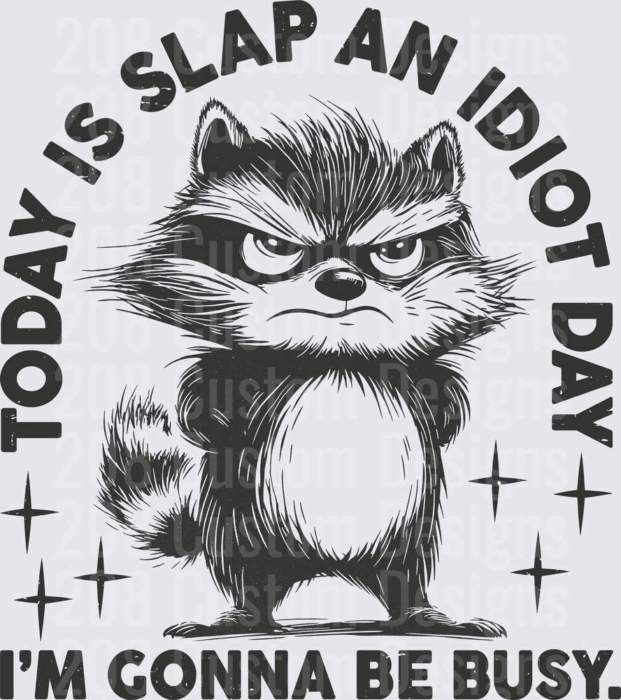 Today Is Slap An Idiot Day I'm Gonna Be Busy Angry Raccoon