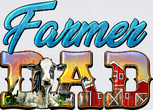 Farmer Dad Holstein Cow Red Barn Country Life Design