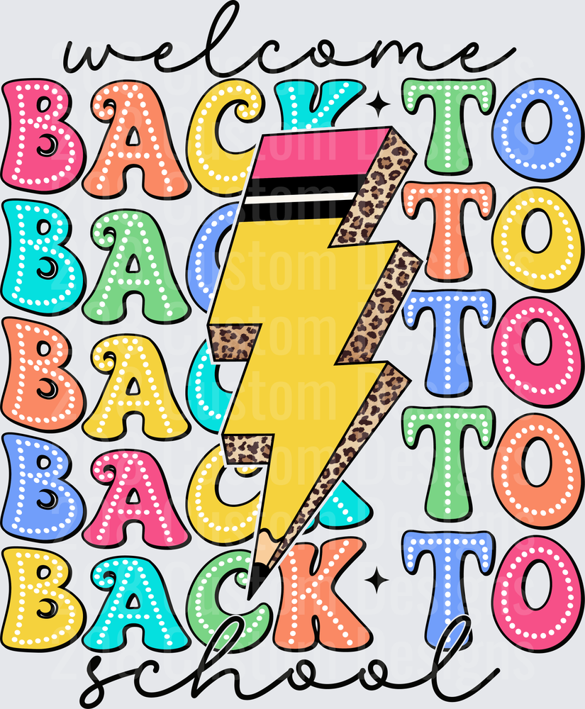 Welcome Back To School Leopard Lightning Bolt Pencil