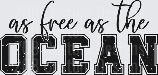 As Free as the Ocean Typography Design