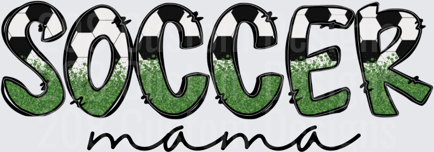 Soccer Mama Bold Grunge Lettering with Soccer Ball Texture