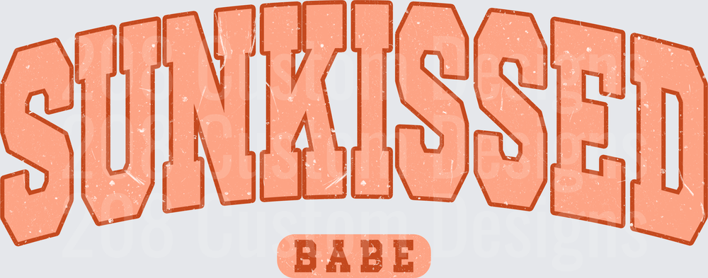 Sunkissed Babe Retro Pink Block Letter Design
