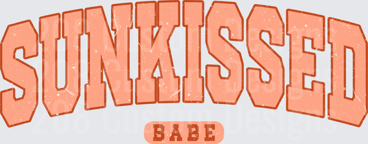 Sunkissed Babe Retro Pink Block Letter Design