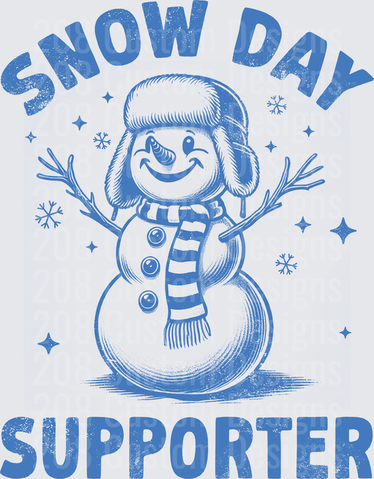 Snow Day Supporter Cheerful Snowman with Winter Hat and Scarf