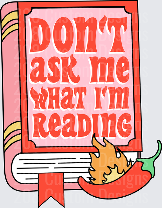 Don't Ask Me What I'm Reading Book with Sleeping Cat