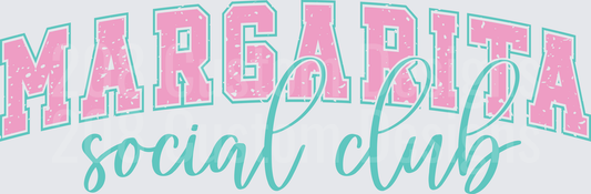 Margarita Social Club Pink and Teal Lettering Design
