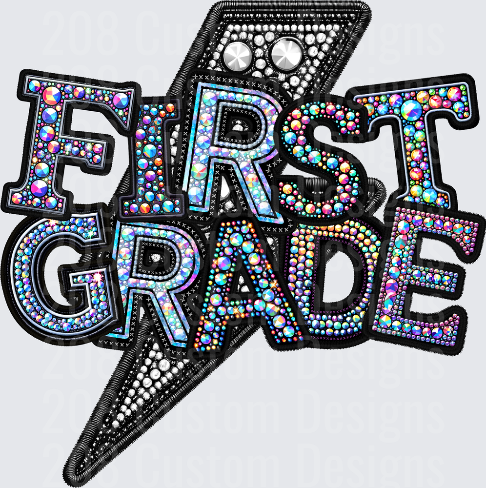 First Grade Rhinestone Bolt