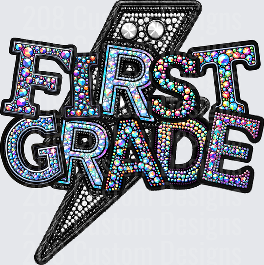 First Grade Rhinestone Bolt