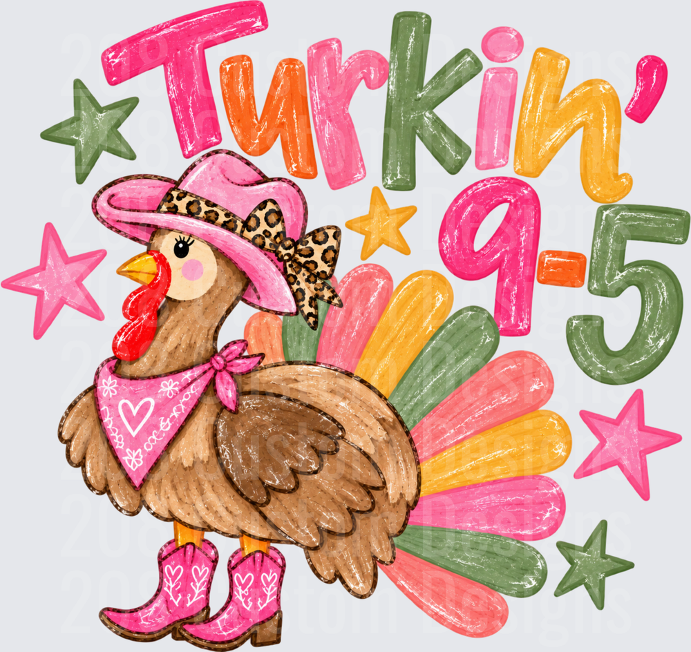 Turkin 9 to 5 Cowgirl Turkey Pink Cowboy Hat Boots