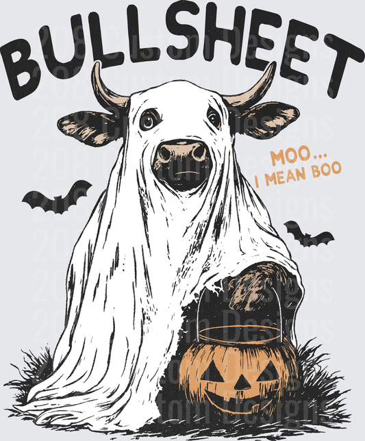 Bullsheet Halloween Ghost Cow Moo I Mean Boo Pumpkin Bats