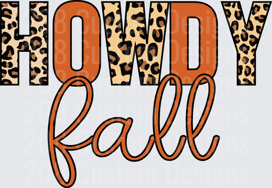 Howdy Fall Leopard Print Typography Design