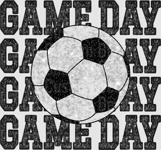 Glitter Sequin Soccer Ball Game Day Stacked