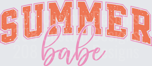 Summer Babe Orange and Pink Retro Typography Design