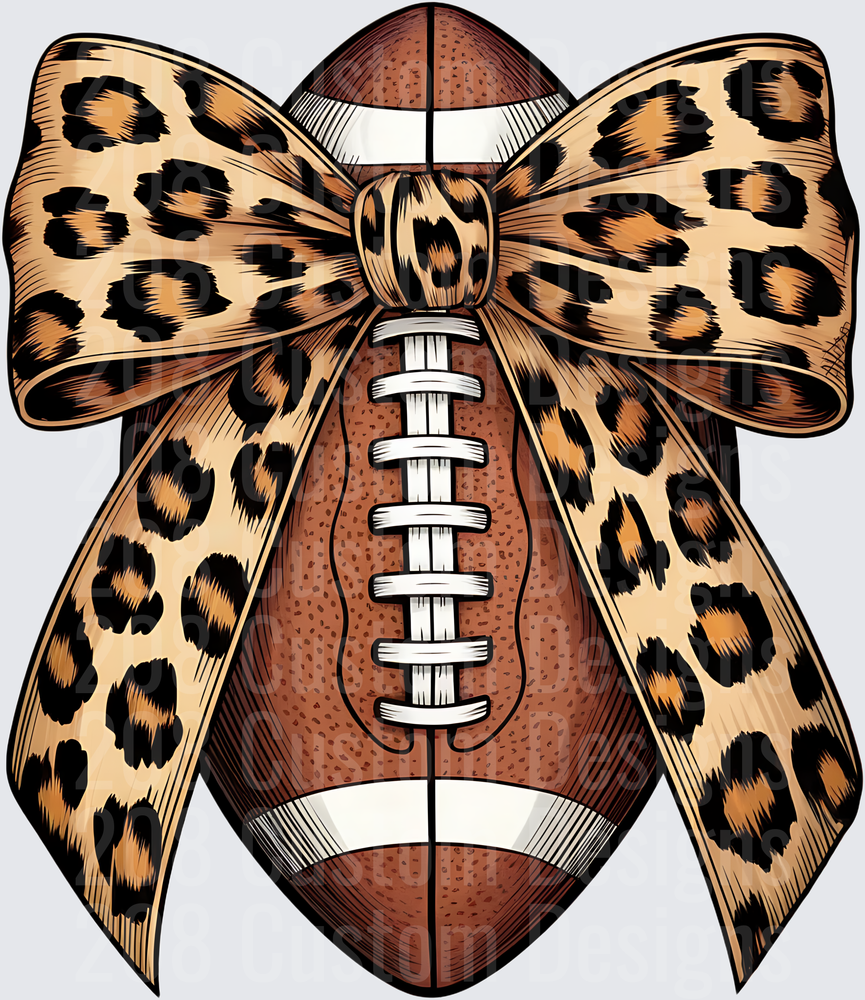 Football with Leopard Print Cheetah Bow