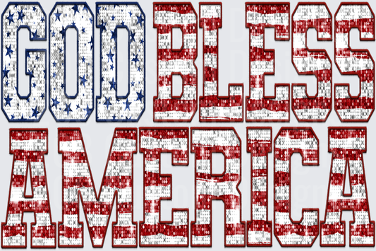 God Bless America Patriotic Flag Typography
