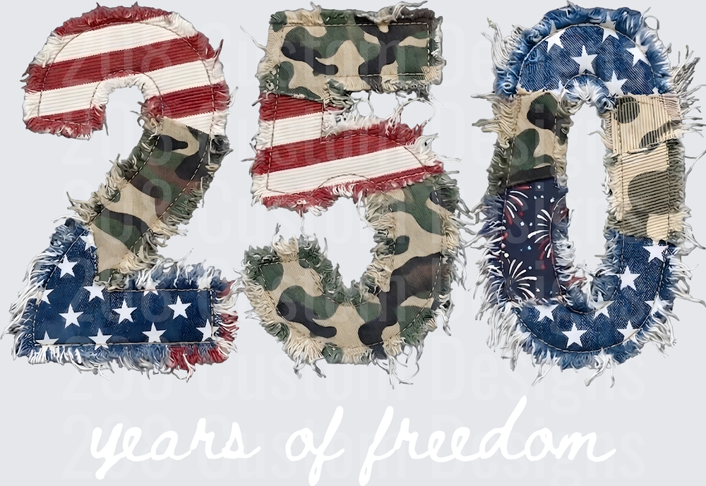 Distressed Patriotic 250 Years Of Freedom Camo