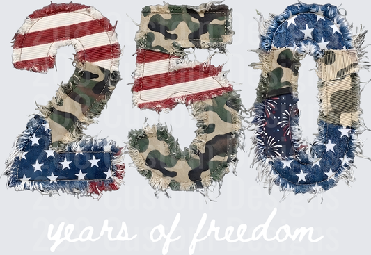 Distressed Patriotic 250 Years Of Freedom Camo