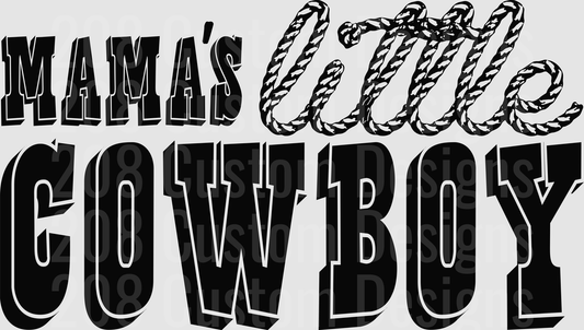 Mama's Little Cowboy Western Typography Design