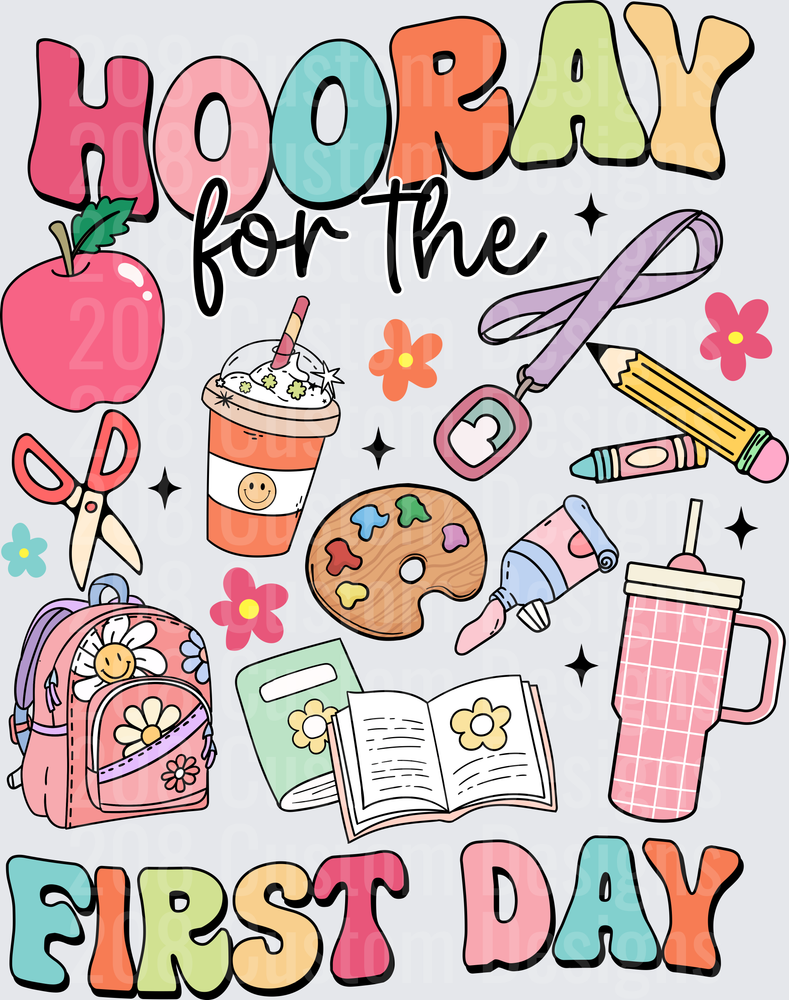 Hooray For The First Day Back To School Groovy Retro