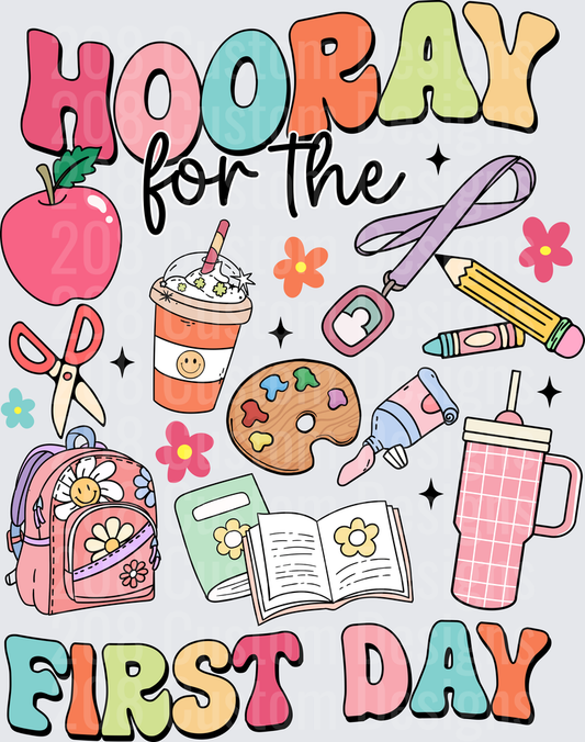 Hooray For The First Day Back To School Groovy Retro