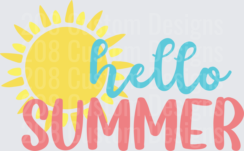 Hello Summer Sunshine Typography Design