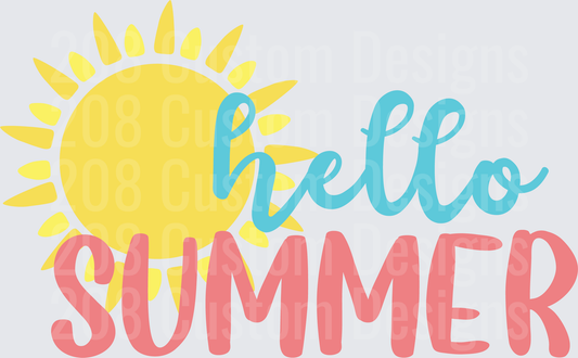 Hello Summer Sunshine Typography Design