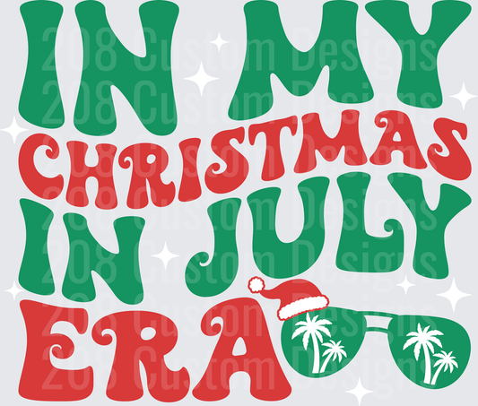 In My Christmas in July Era with Palm Tree Sunglasses