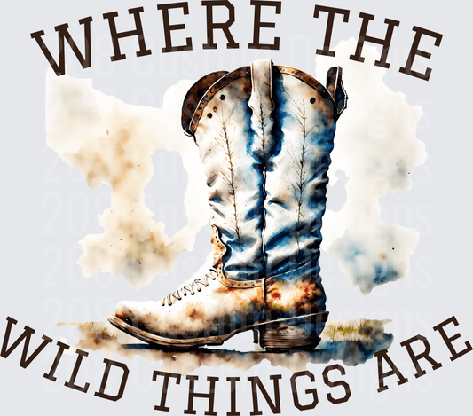 Where The Wild Things Are Watercolor Cowboy Boot Design