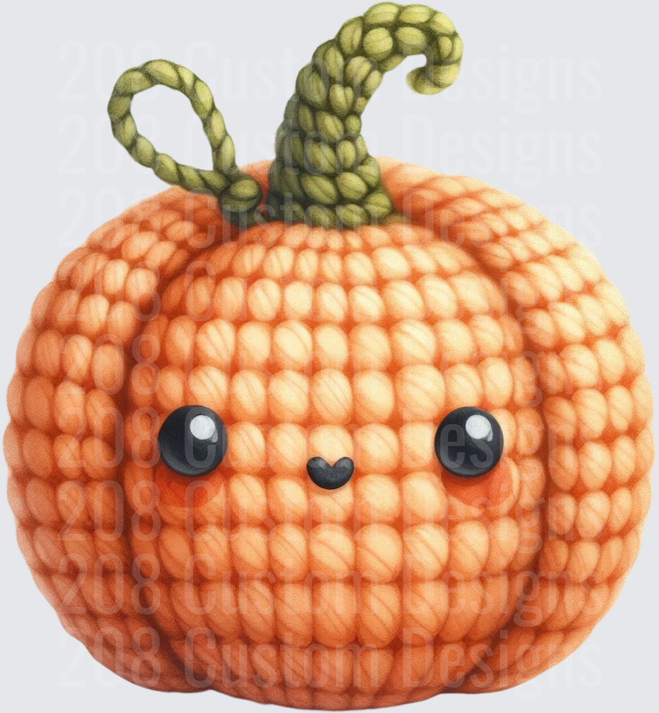 Crochet Amigurumi Pumpkin with Curly Vine Stem
