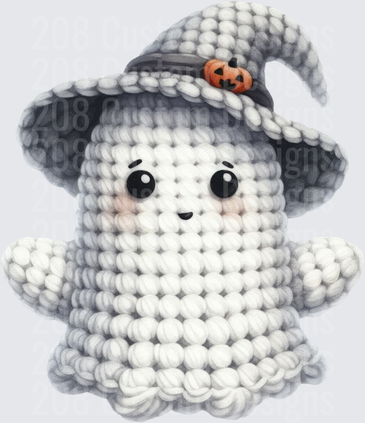 Cute Crochet Ghost Witch Hat Halloween