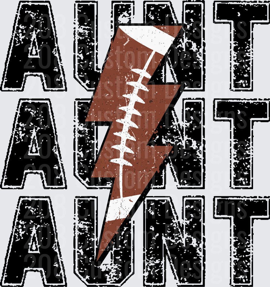 Aunt Grunge Football Lightning Bolt