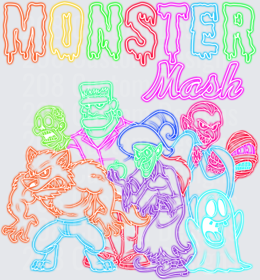 Monster Mash Neon Glow Halloween Monsters
