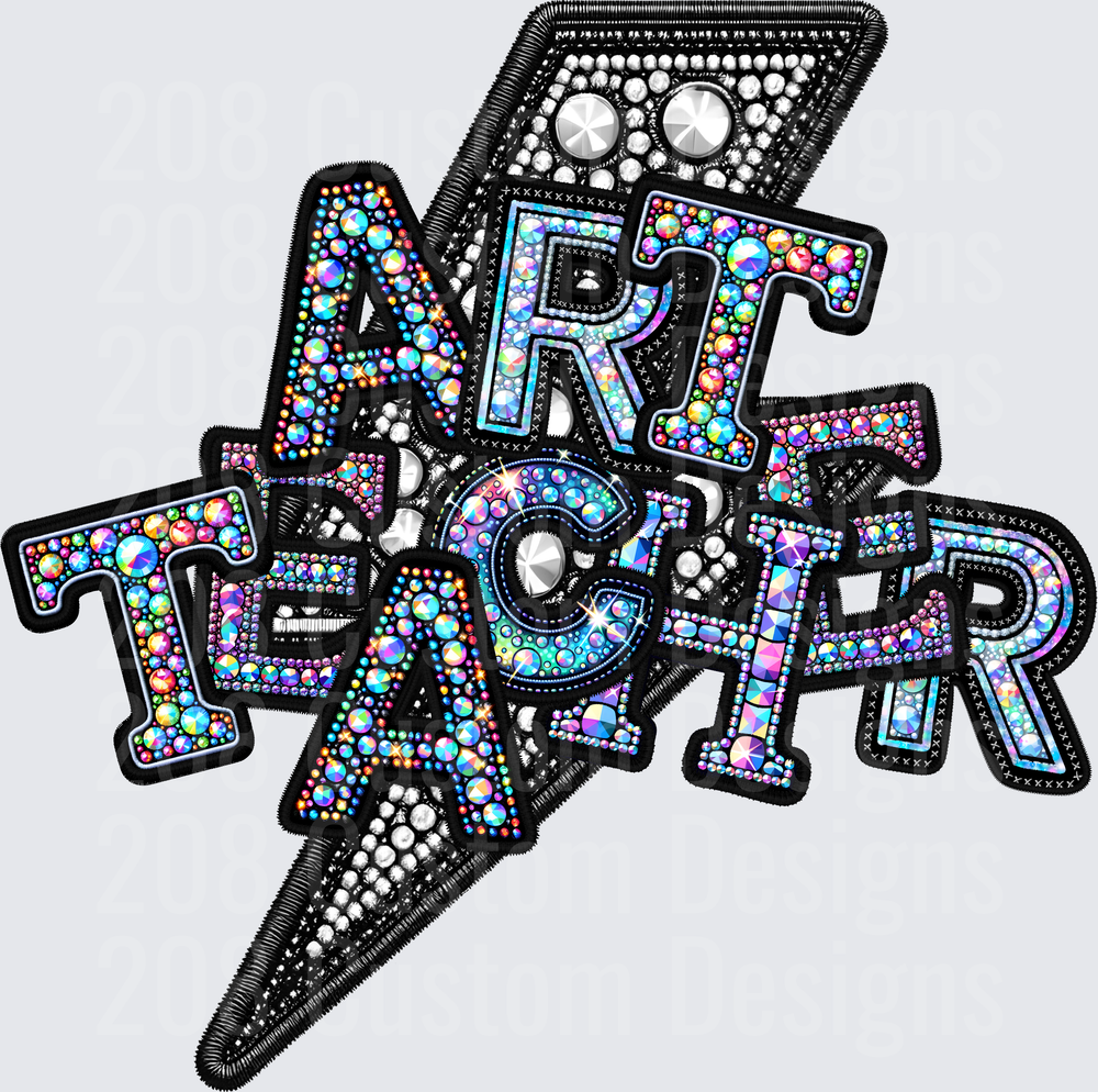 Art Teacher Rhinestone Lightning Bolt