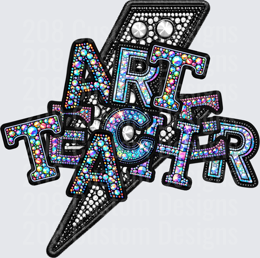 Art Teacher Rhinestone Lightning Bolt