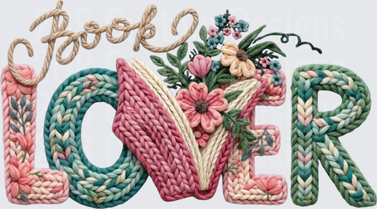 Knitted Yarn BOOK LOVER Floral Bouquet Design