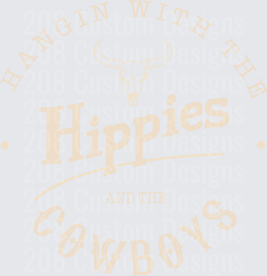 Hangin With The Hippies Bull Skull Boho Western Design