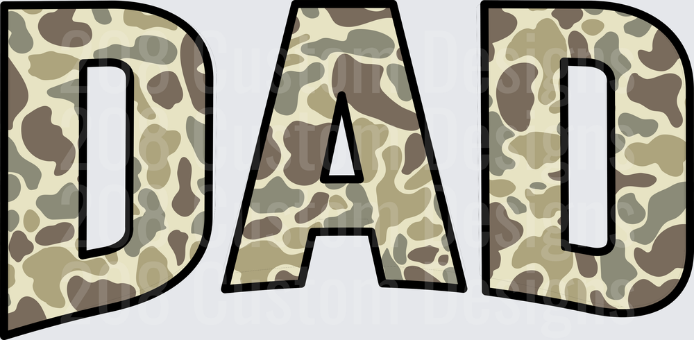 DAD Camouflage Pattern Block Letters