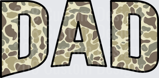 DAD Camouflage Pattern Block Letters