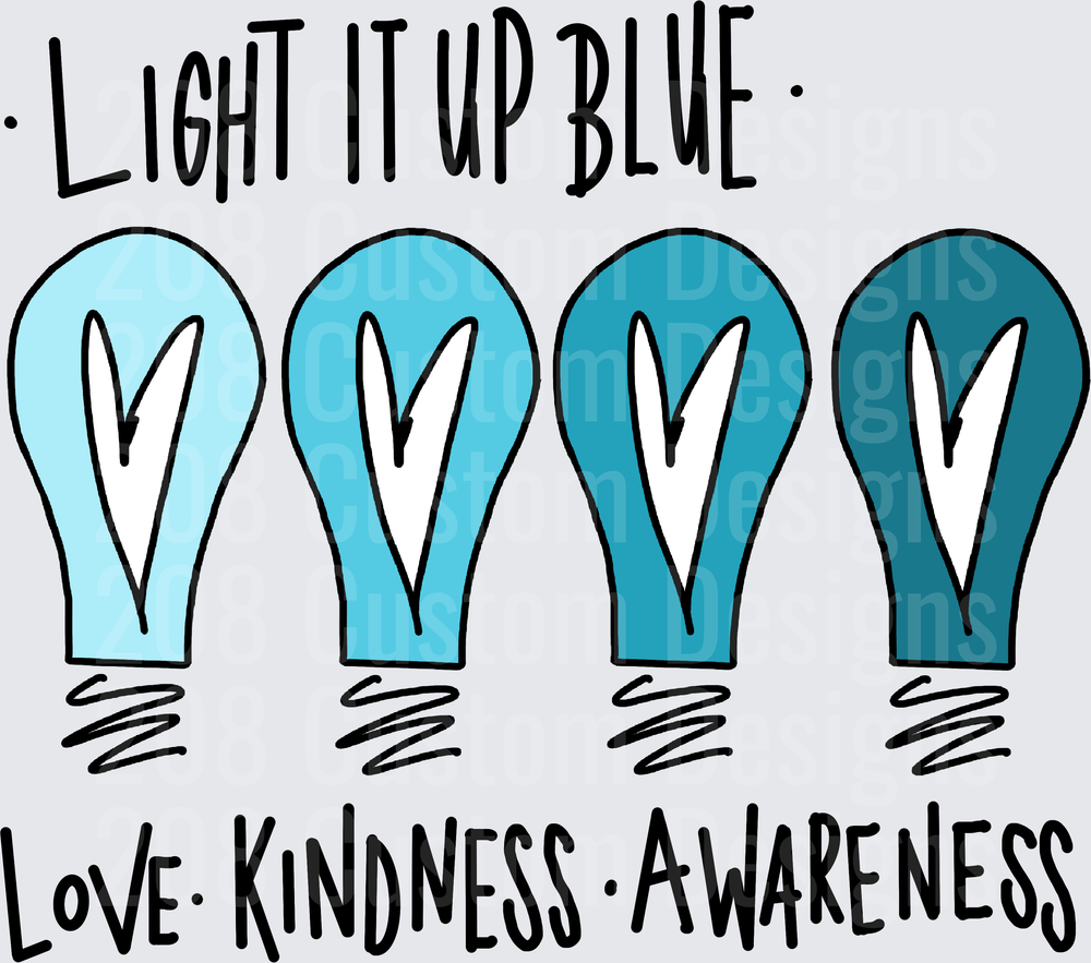 Light It Up Blue Autism Awareness Lightbulbs Love Kindness