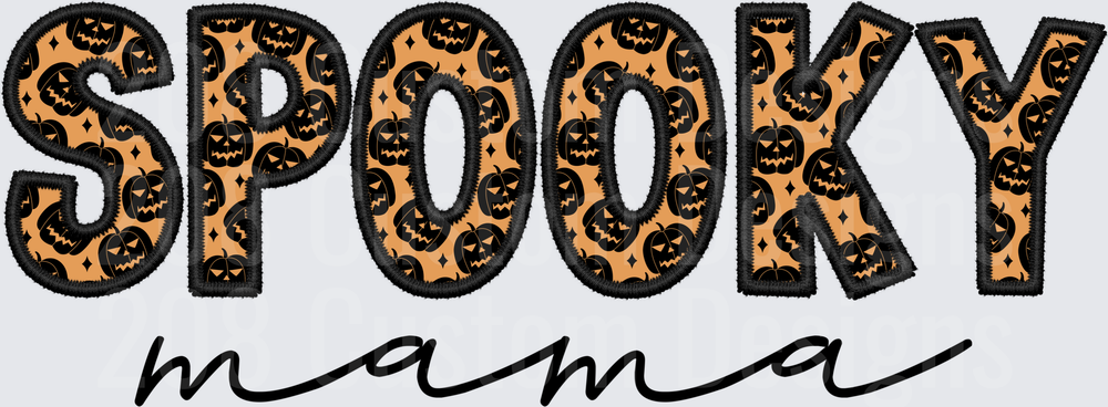 Spooky Mama Halloween Jack-O-Lantern Patchwork Letters