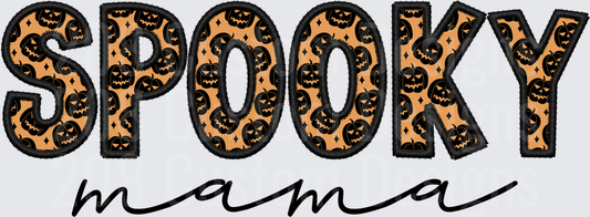 Spooky Mama Halloween Jack-O-Lantern Patchwork Letters