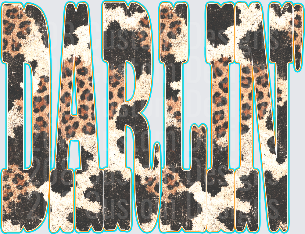 MAMA Leopard Print Distressed Vintage Letters