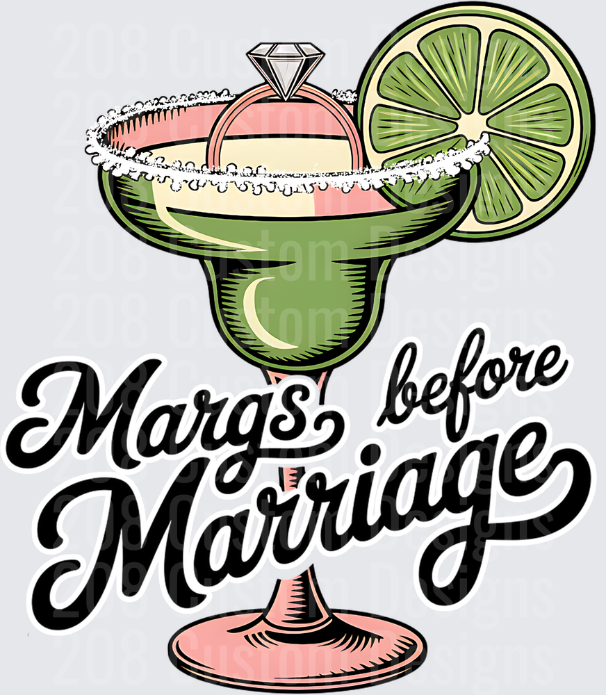 Margs Before Marriage Margarita Glass with Diamond Ring