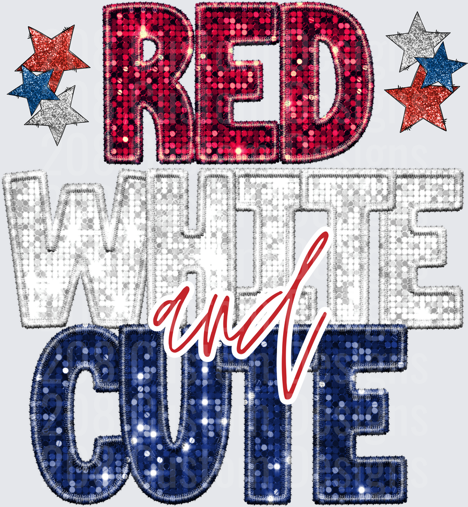 Red White and Blue Patriotic Sequin Stars Fourth of July
